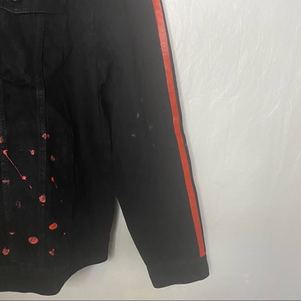 Black & Red Fashion Nova Men denim jacket Size XL - Picture 3 of 8